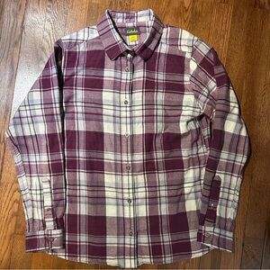 Cabela's Women’s Purple Plaid Flannel Button Down Long Sleeve Shirt